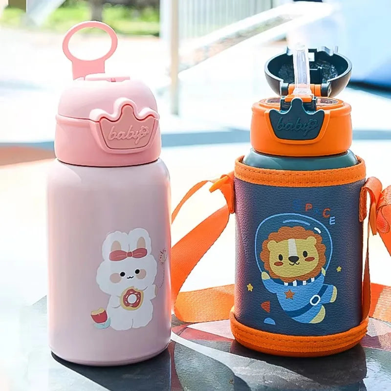500ml Kids Unicorn Thermos Bottle – Cute Stainless Steel Thermal Water Cup with Straw for School & Travel
