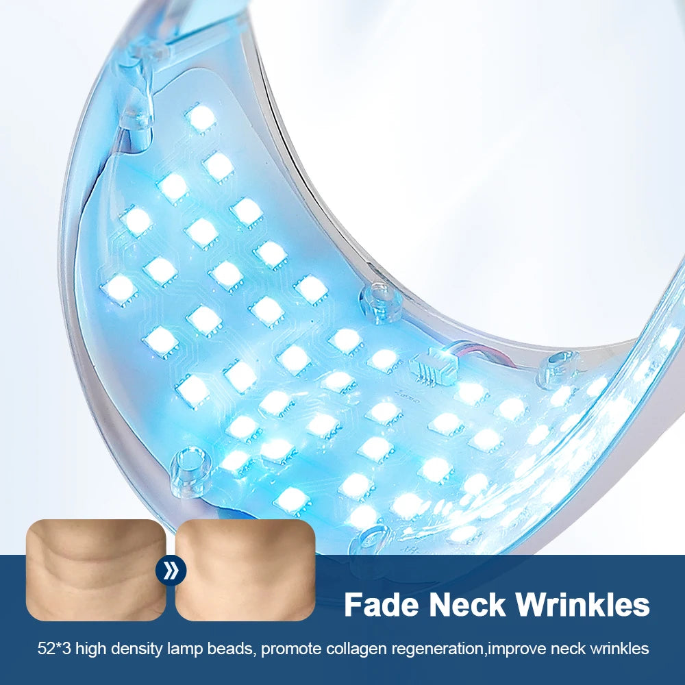7-Color LED Facial and Neck Light Therapy Mask – Red Light Anti-Aging Device for Skin Tightening, Lifting, Rejuvenation, and Whitening