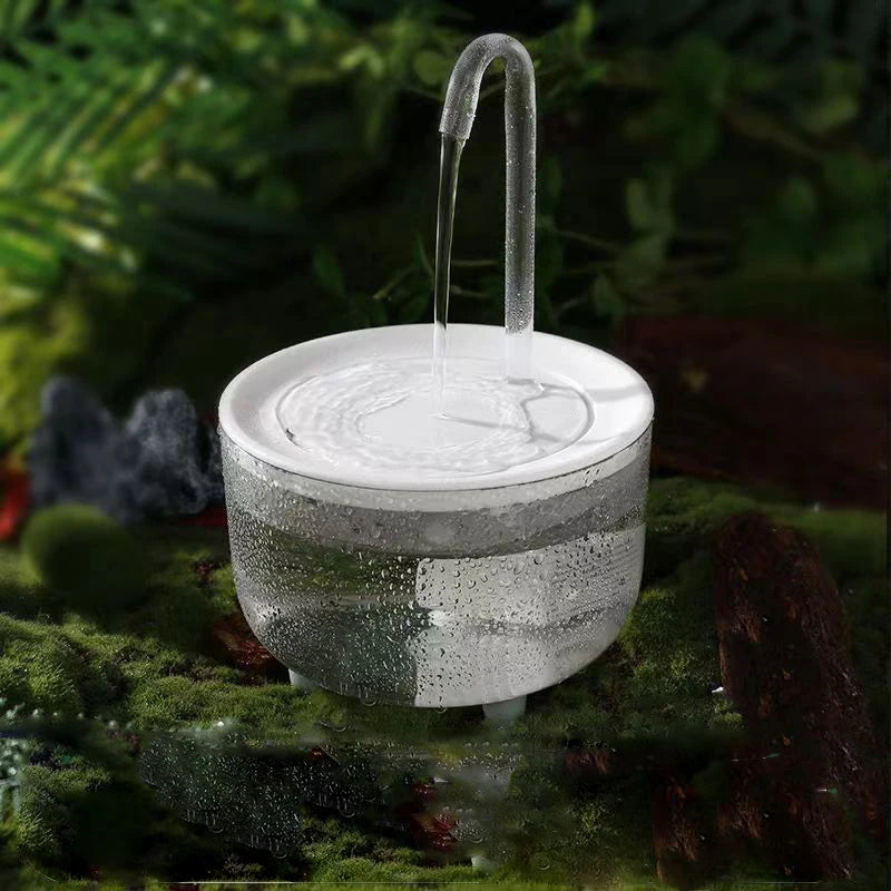 Automatic Cat Water Fountain with Transparent Design – USB Electric Quiet Pet Drinker with Recirculating Filter, 1.2L Capacity