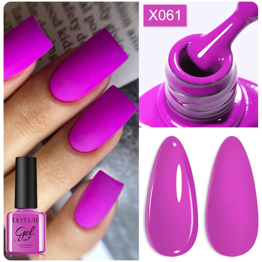 7ml Purple Red Glitter Gel Nail Polish – Soak Off UV Semi-Permanent Varnish for DIY Winter Nail Art