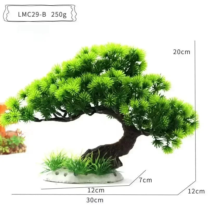 Simulation Aquarium Plant Decoration – Plastic Water Plants, Flowers, Trees, and Rock Accessories for Fish Tank Landscaping