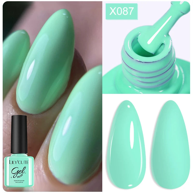 7ml Nail Gel Polish – 125 Solid Colors, Soak-Off UV LED Semi-Permanent Gel for Manicure