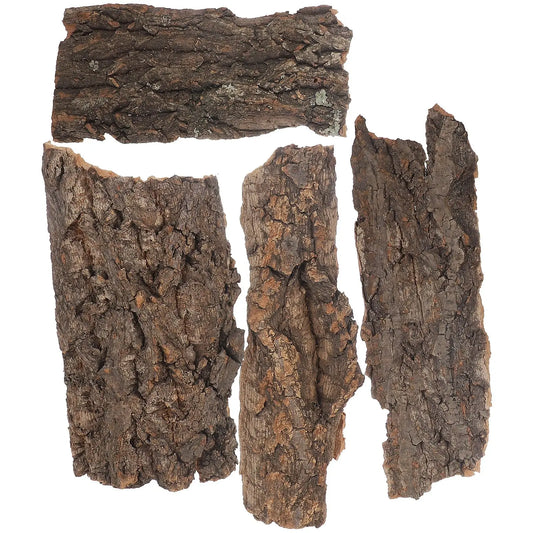 4pcs Natural Cork Bark Reptile Climbing Platform – Flat Tree Bark Terrarium Decor for Lizards, Snakes & Amphibian Tank Background