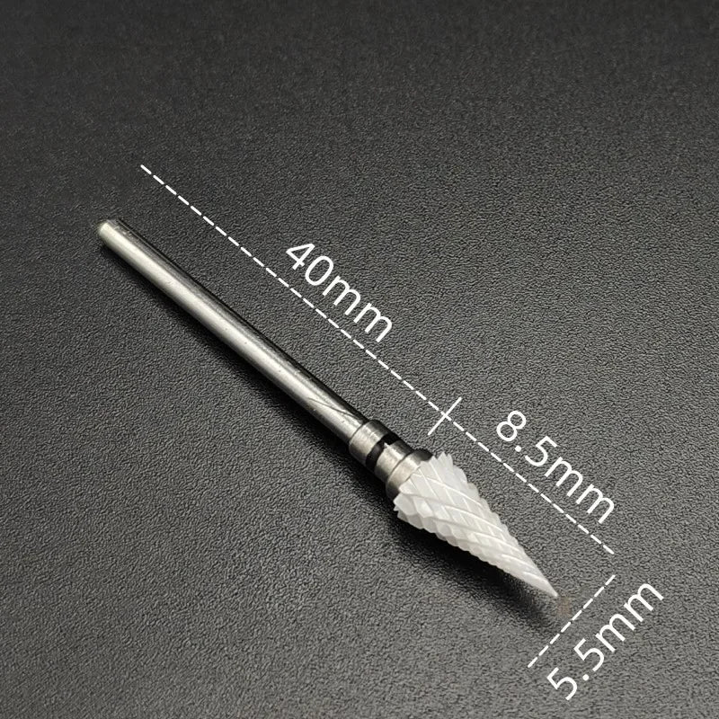 Ceramic Nail Drill Bit – 3/32" Carbide Milling Cutter for Electric Nail Drill, Manicure, Pedicure & Callus Care