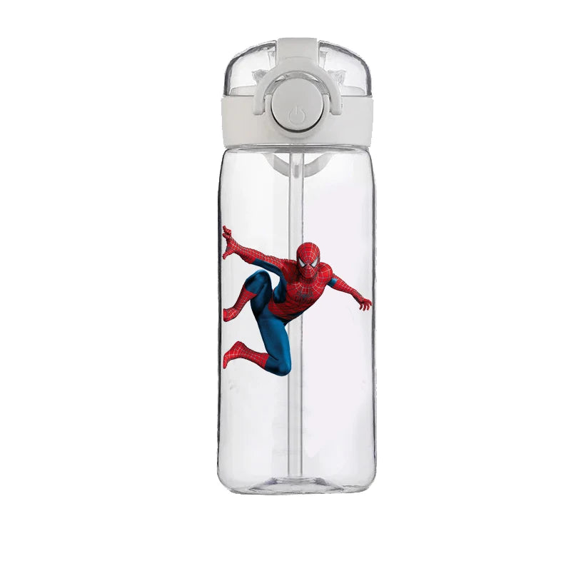 400ml Spider-Man Cartoon Water Bottle – Heat-Resistant Plastic Cup for Boys and Girls, Food-Grade Student Drinking Cup Gift