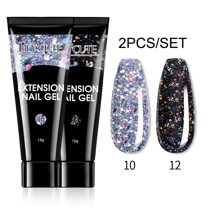 15ml Nail Extension Gel Kit – Soak Off UV Acrylic Gel in White, Clear & Pink for Home or Salon Nail Art