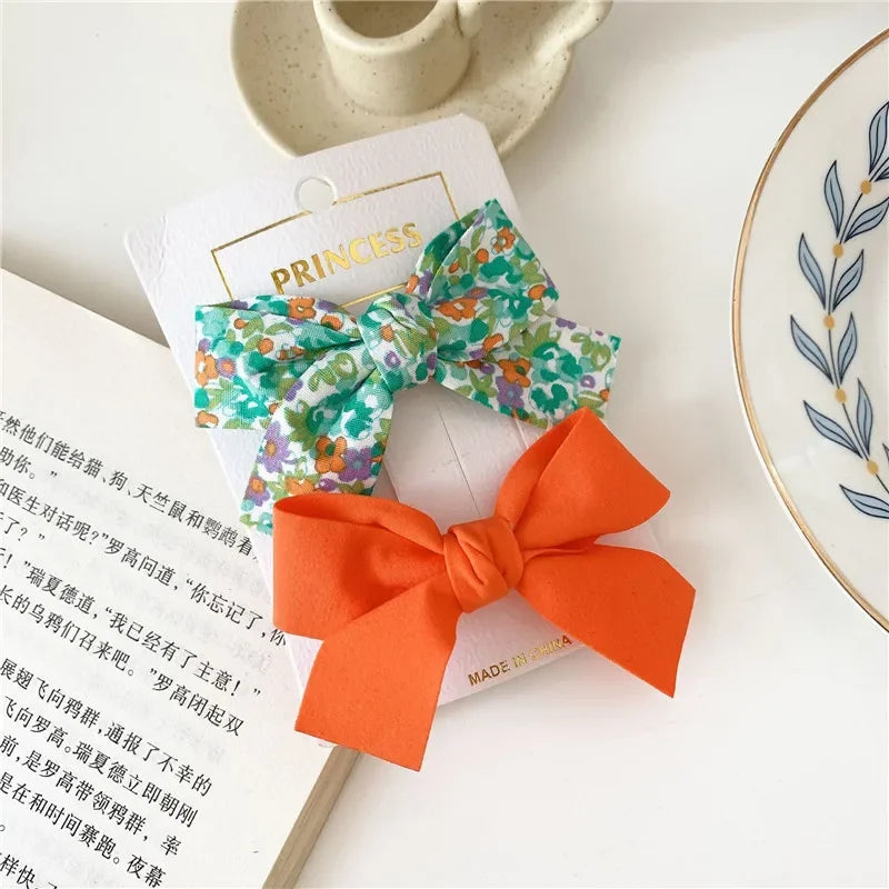 2Pcs Satin/Mesh Bow Hairpins for Dogs – Cute Fabric Hair Clips for Teddy, Poodle, and Small Pet Grooming Accessories