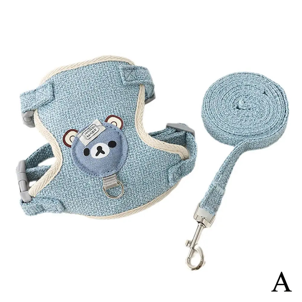 Adjustable Undershirt-Style Pet Harness with Leash – Breathable Vest for Small Dogs and Cats, Comfortable & Secure