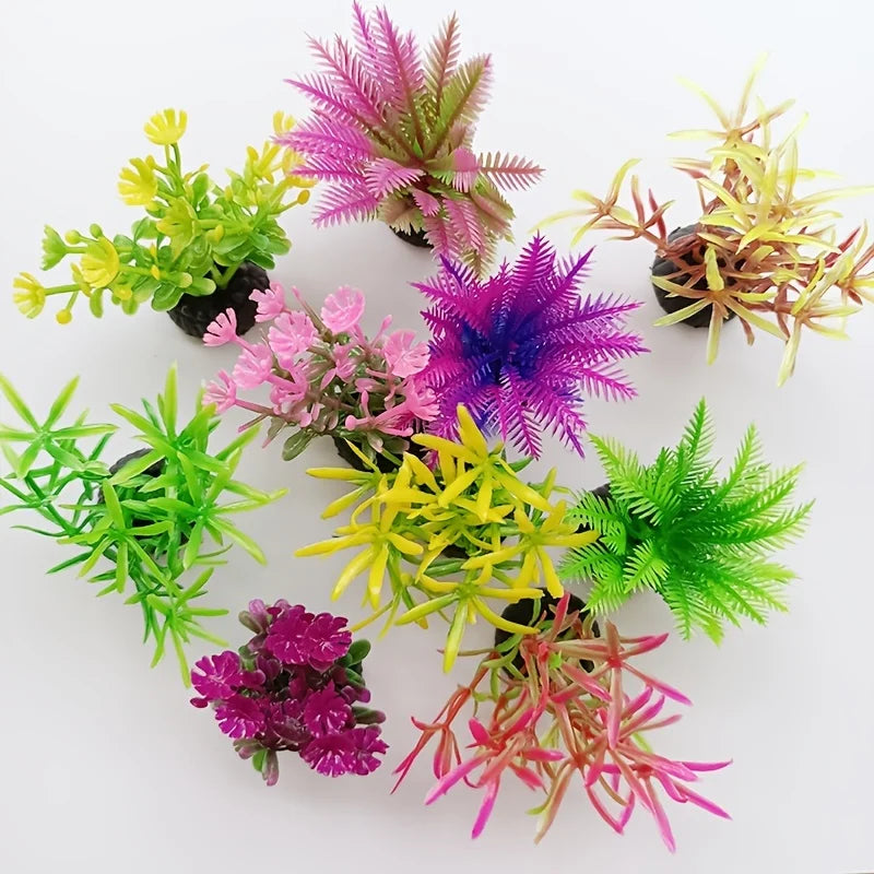 10pcs Vibrant Artificial Seaweed Aquarium Plants – Lifelike Ammania Decorations for Fish Tank Landscaping and Aquascaping