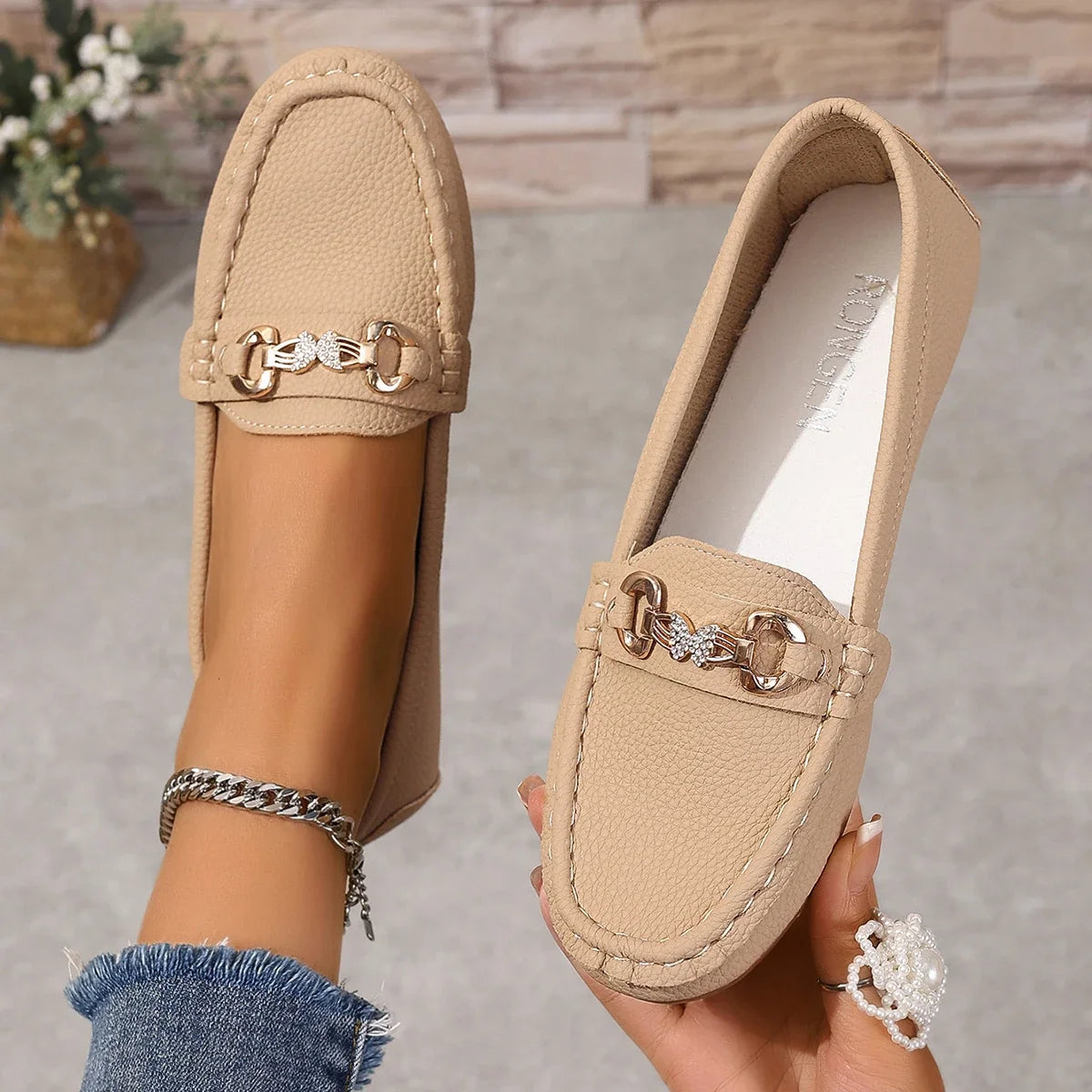 Soft Sole Slip-On Mary Jane Flats – Round Toe Casual Loafers for Women, Spring/Autumn