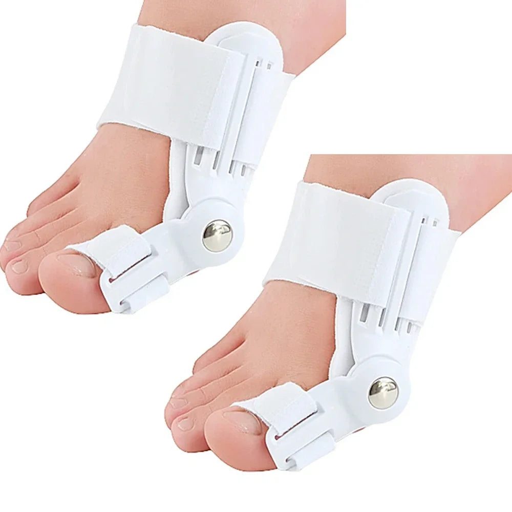Adjustable Bunion Corrector – Hallux Valgus Toe Straightener with Rotating Knob, Toe Separator & Soft Silicone Pad