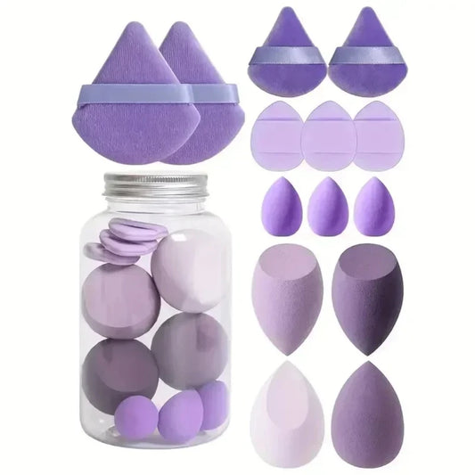 12/14-Piece Makeup Sponge Set – Latex-Free Cosmetic Puffs & Beauty Blenders for Foundation, Powder, and Wet/Dry Use