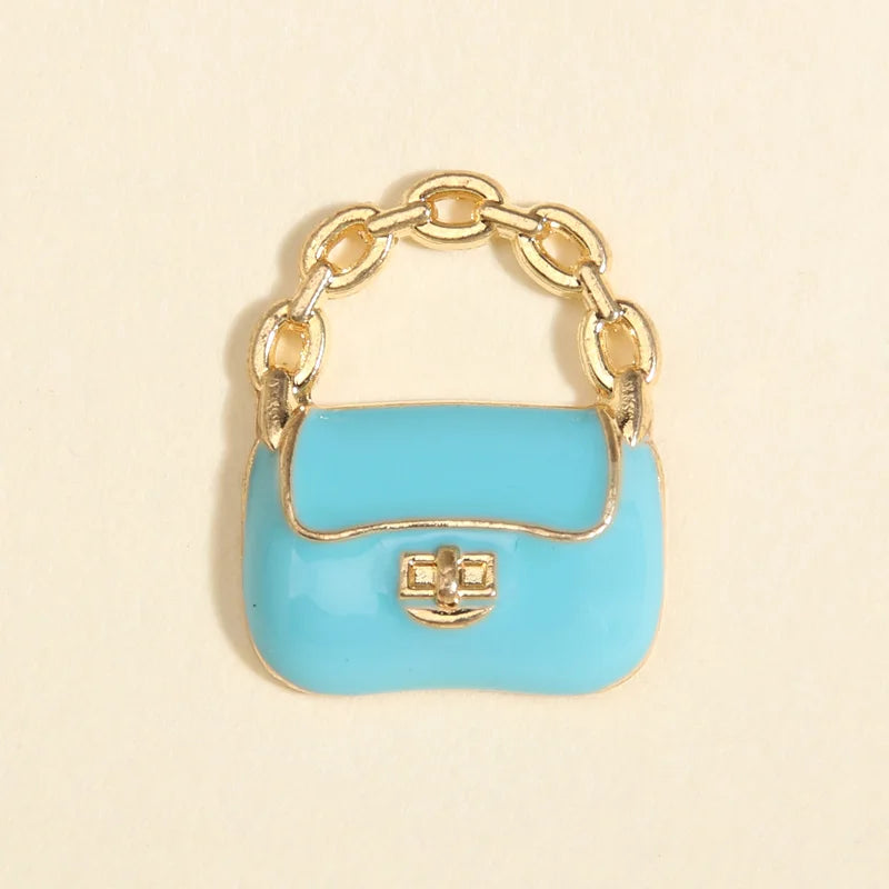 10pcs Colorful Enamel Handbag Charms – Cute Cartoon Purse Pendants for DIY Jewelry, Keychains & Necklaces