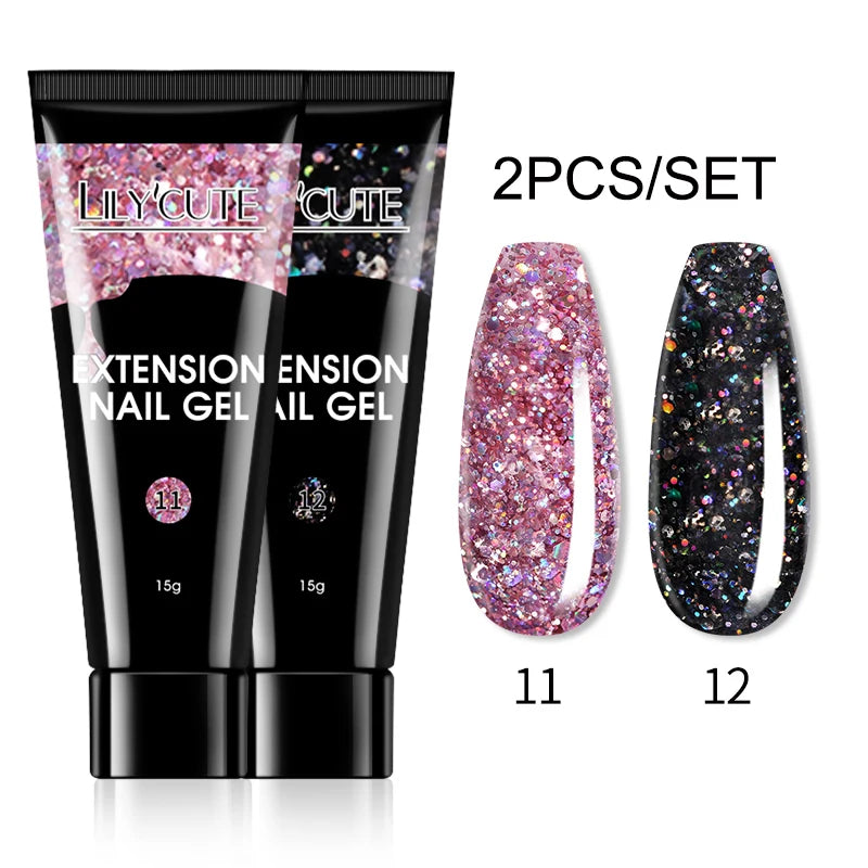 15ml Nail Extension Gel Kit – Soak Off UV Acrylic Gel in White, Clear & Pink for Home or Salon Nail Art