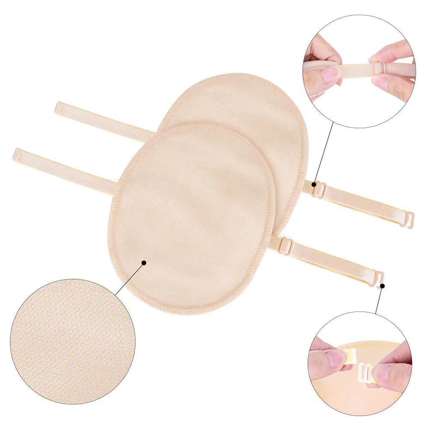 2PCS Reusable Underarm Sweat Pads – Adjustable Cotton Armpit Straps for Odor and Moisture Control for Men and Women