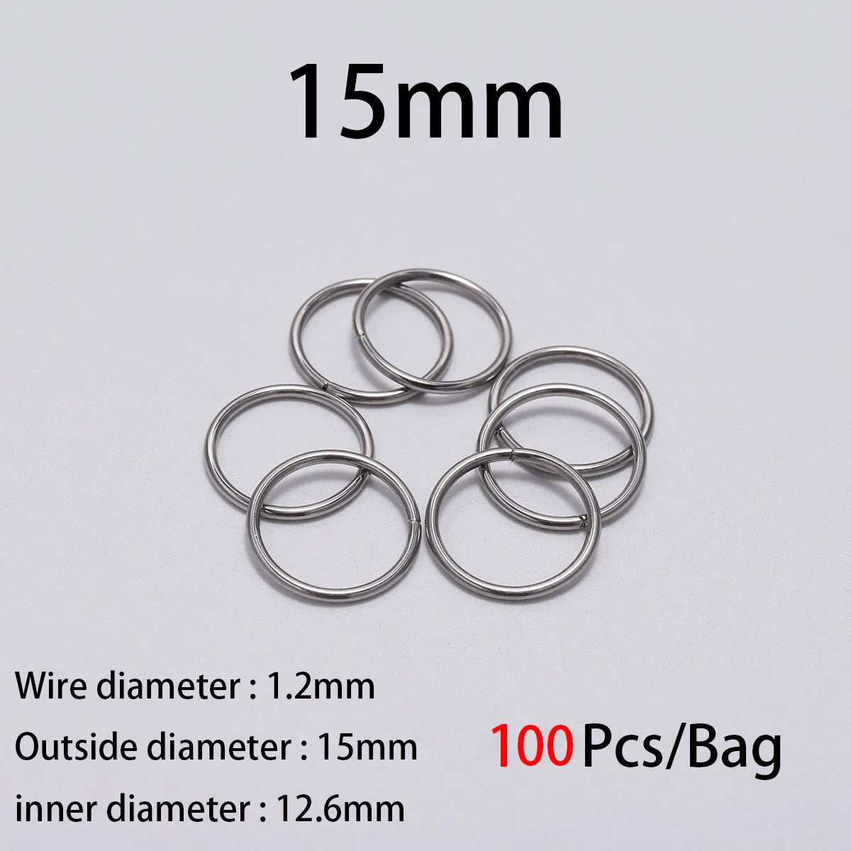 30–200pcs Stainless Steel Split Jump Rings – 3–25mm Open Loop Connectors for DIY Jewelry Making Accessories