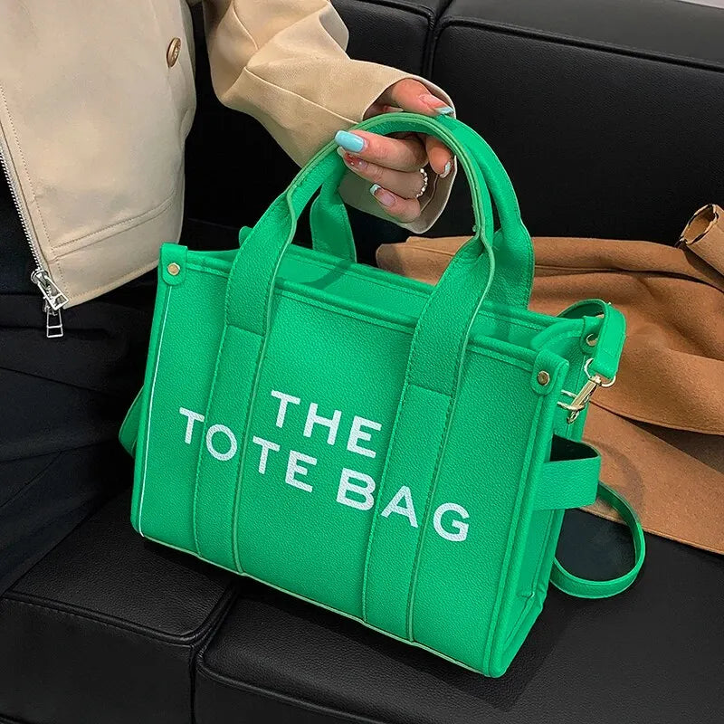 Women's Large Solid Tote Bag – Fashion Crossbody Handbag with Zipper Closure and Interior Compartment