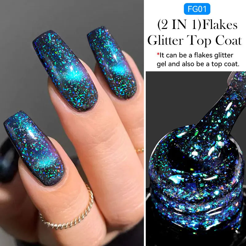 7ml Dynamic Reflective Cat Eye Magnetic Gel – Glitter Soak-Off Nail Polish with 3D Magnet Effect
