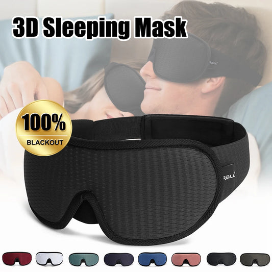 3D Contoured Sleep Mask – Light-Blocking Memory Foam Eye Shade for Deep, Comfortable Rest