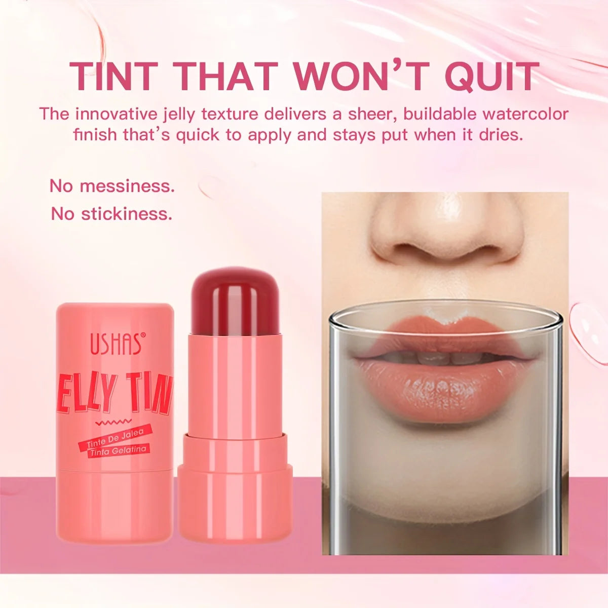 4-in-1 Jelly Blush Stick – Lip Balm, Blush, Eyeshadow & Gloss Multi-Use Makeup