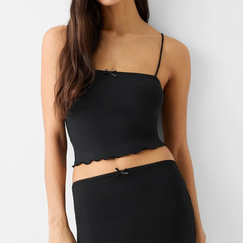 Women's Vintage Leopard Print Backless Crop Top – Slim Fit Spaghetti Strap Camisole with Bow Detail for Summer Y2K Style