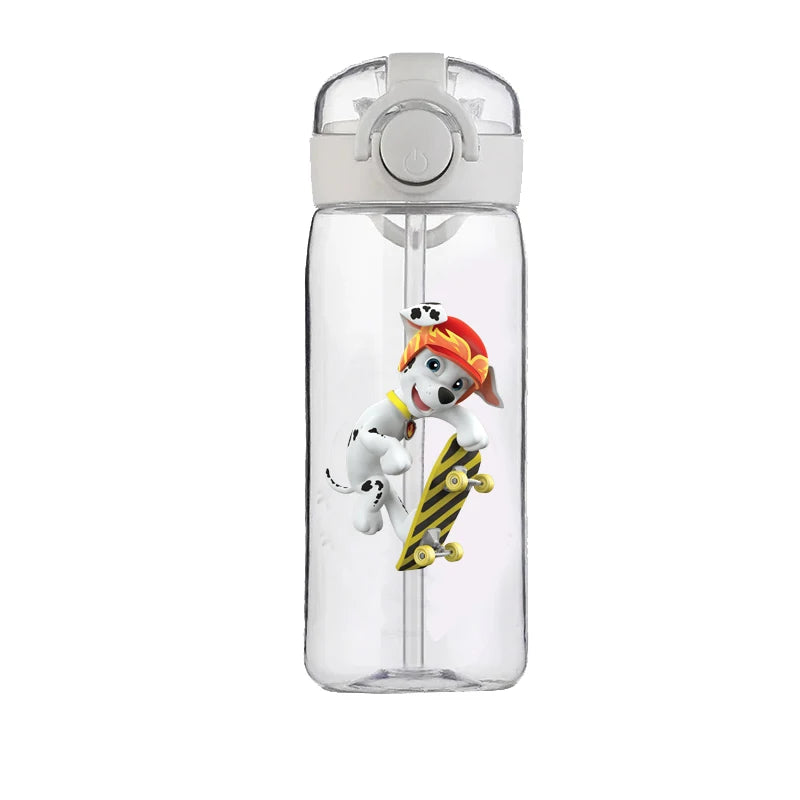 400ml PAW Patrol Chase Water Bottle – Leak-Proof Cartoon Plastic Cup with Straw for Kids, School, and Outdoor Sports Use