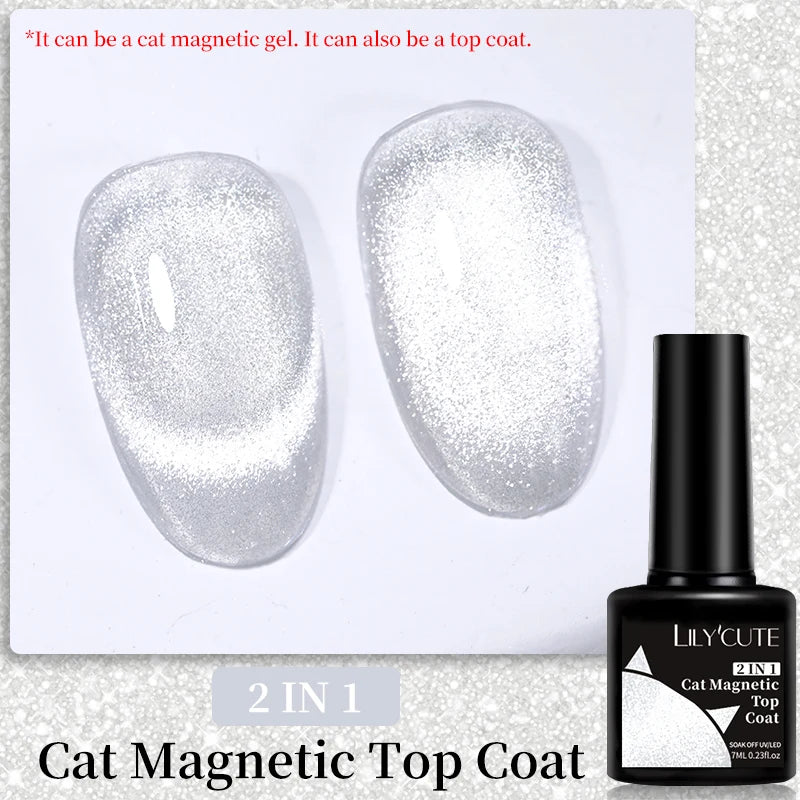 7ml Dynamic Reflective Cat Eye Magnetic Gel – Glitter Soak-Off Nail Polish with 3D Magnet Effect