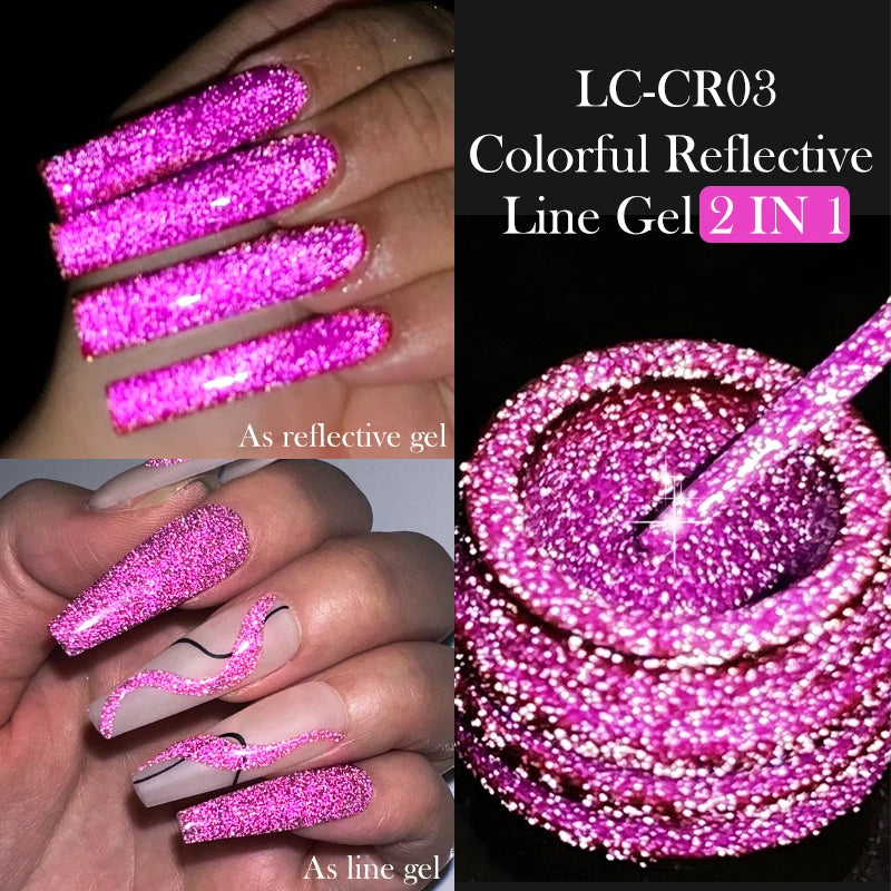7ml Metallic Chrome Silver Mirror Effect Gel – Super Bright Line Art & French Tip Nail Painting Gel Polish