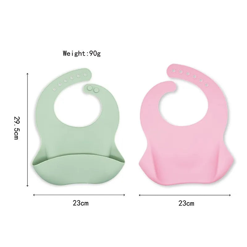 Waterproof Silicone Baby Bib – Adjustable Soft Cartoon Bib for Toddlers (1–3Y, Unisex)