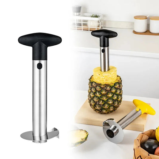 Stainless Steel Pineapple Corer Slicer – Spiral Fruit Cutter & Peeler with Plastic Handle