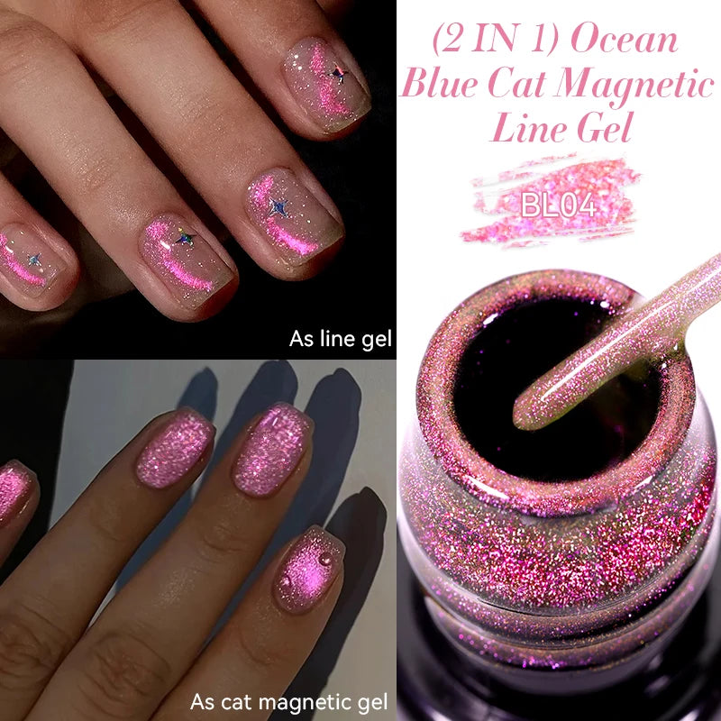 5ml Metallic Gold & Silver Liner Gel – Super Bright Mirror Nail Art Drawing Gel for French Tips & Design