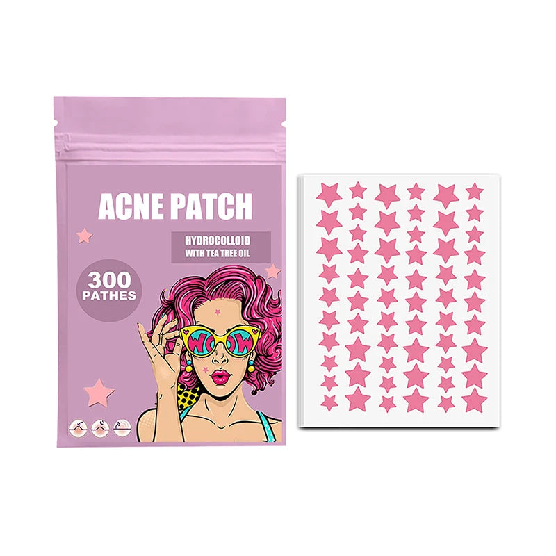 300/600/1200pcs Star-Shaped Acne Pimple Patches – Invisible Hydrocolloid Spot Stickers for All Skin Types