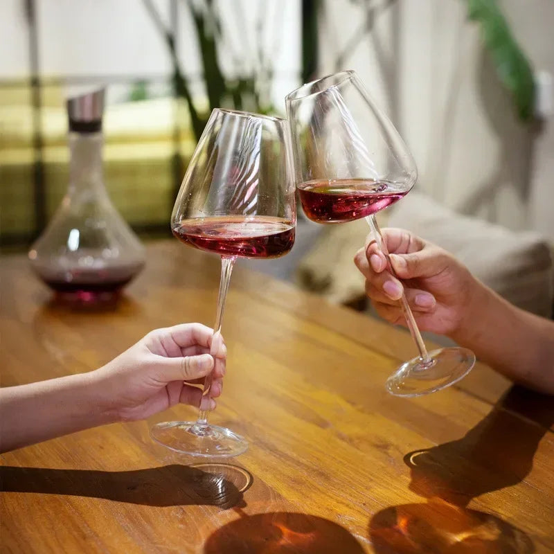2pcs Large Capacity Burgundy Bordeaux Square Red Wine Glasses – High-End Goblets for Champagne, Water & Party Use