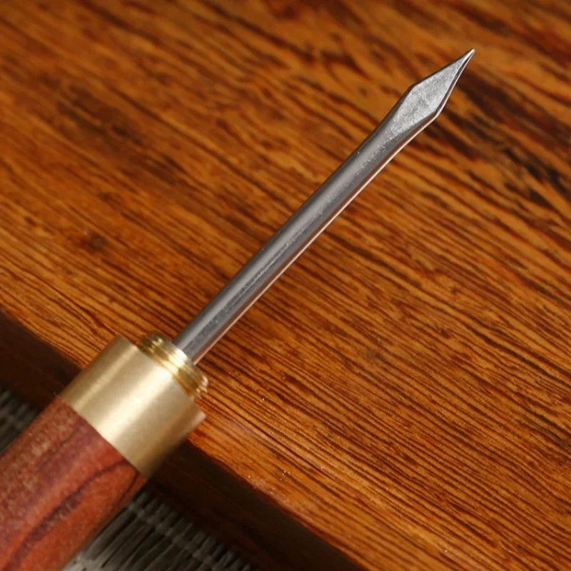 Stainless Steel Tea Needle with Sandalwood or Ebony Handle – Pu’er Tea Knife with Protective Sheath for Loosening Compressed Tea Cakes