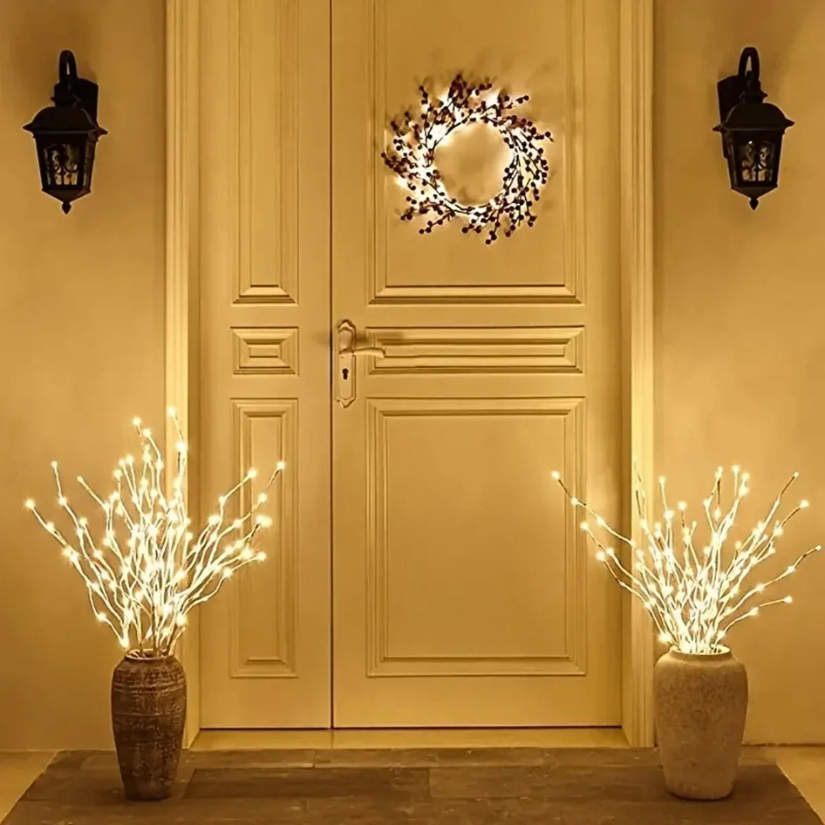 Battery-Operated LED White Birch Branch Lights – 28" Warm or White Twinkle Twig Lights for Christmas, Weddings, Bedroom & Outdoor Decor