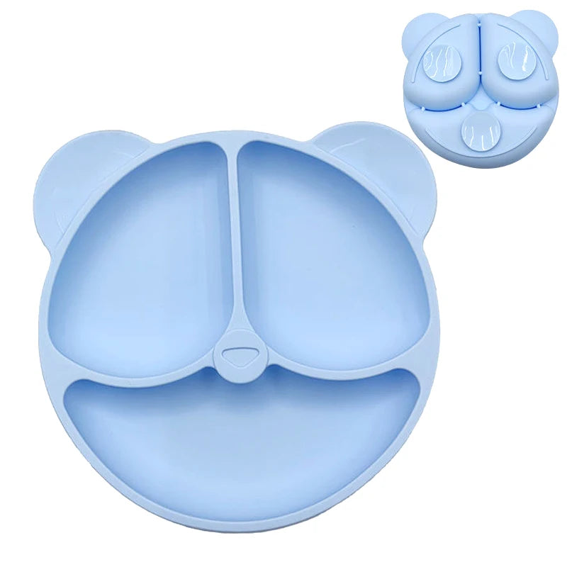 Baby Silicone Suction Plate – Smile Face Cartoon Toddler Tableware for Safe & Fun Feeding