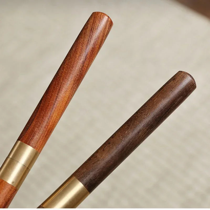 Stainless Steel Tea Needle with Sandalwood or Ebony Handle – Pu’er Tea Knife with Protective Sheath for Loosening Compressed Tea Cakes