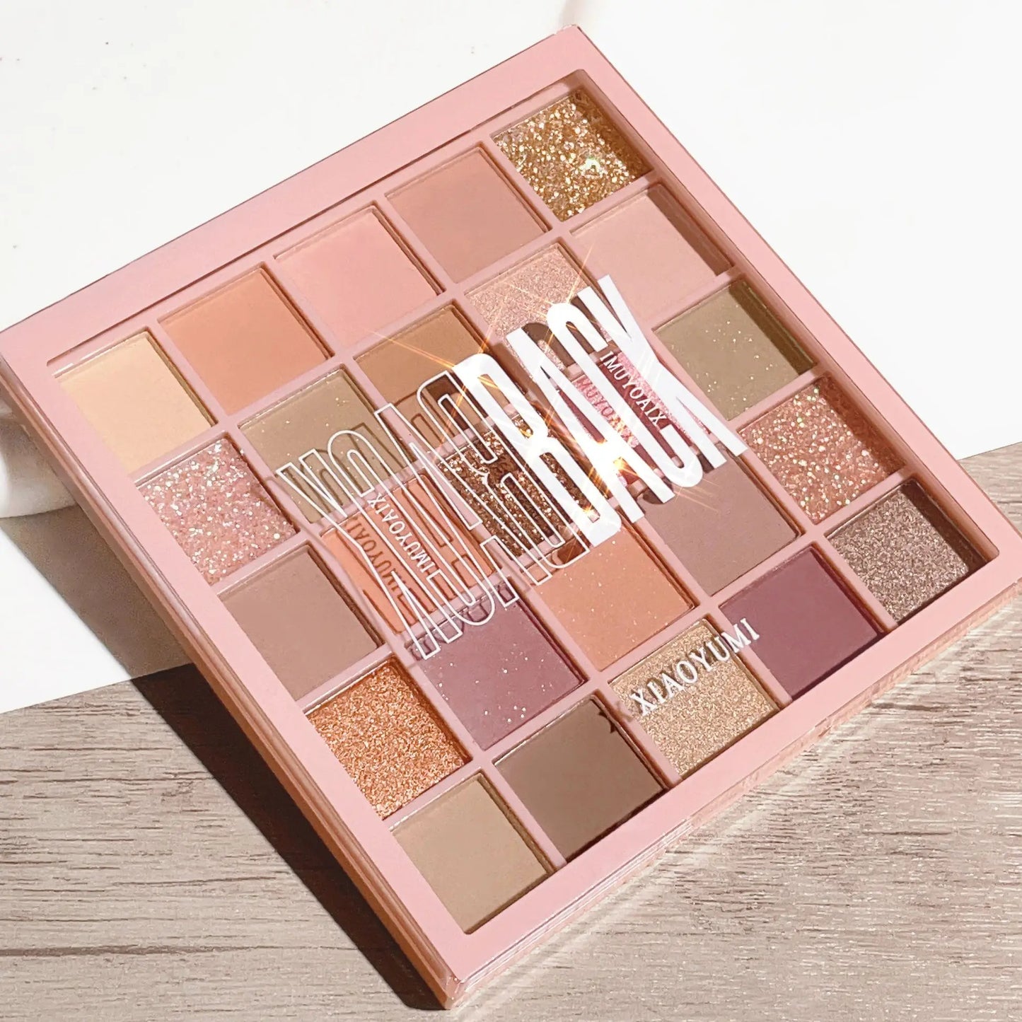 25-Color High Gloss Eyeshadow Palette – Cement Grey, Rose Brown, Matte & Glitter Finishes for Daily Makeup