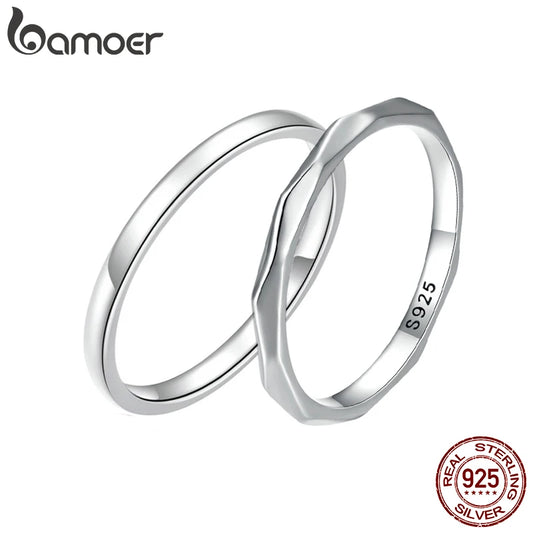 925 Sterling Silver Minimalist Stackable Eternity Ring – Simple Round Band for Women