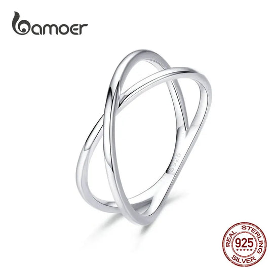 14K Gold Plated X Cross Ring for Women – Minimalist 925 Sterling Silver Promise Jewelry