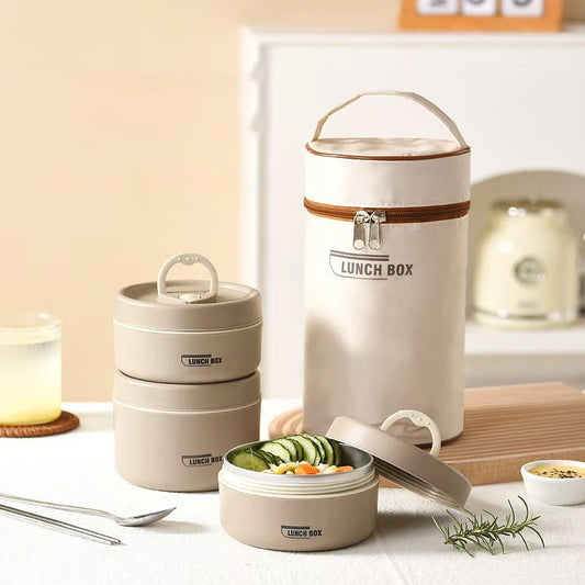 Stackable Stainless Steel Insulated Bento Lunch Box – Leakproof & Microwavable Food Container with Separate Layers