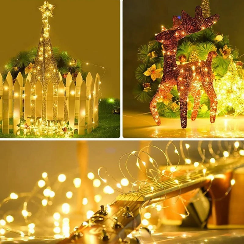 Battery-Powered LED Fairy String Lights – Copper Wire Decorative Lights for Bedroom, Garden, Party, and Wedding