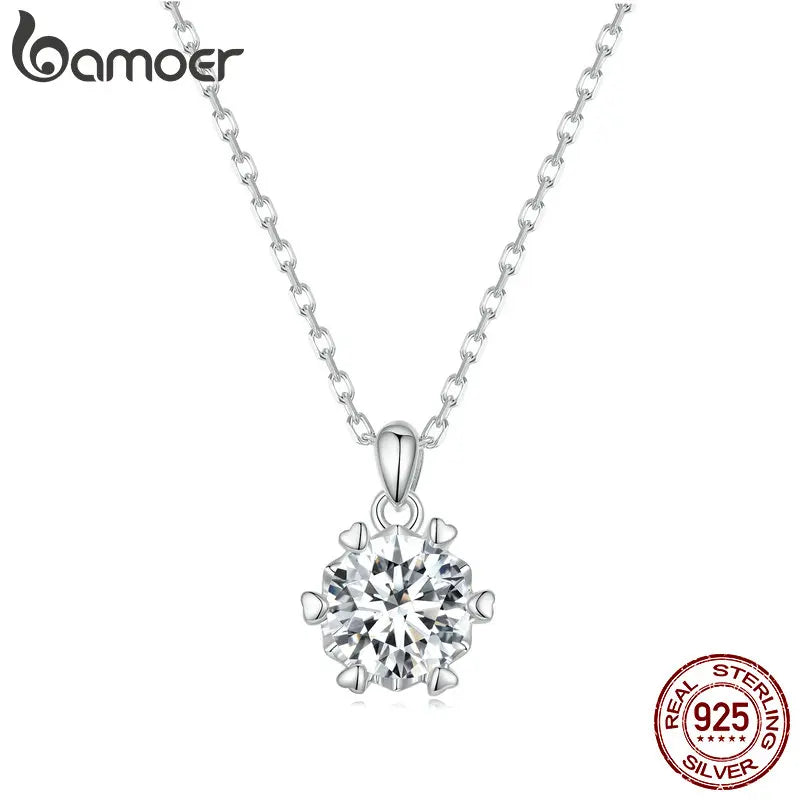 1 Carat Moissanite Pendant Necklace for Women – High-Quality 925 Sterling Silver, D Color VVS1, Elegant Geometric Design for Bridal & Party Jewelry