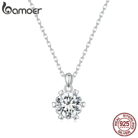 1 Carat Moissanite Pendant Necklace for Women – High-Quality 925 Sterling Silver, D Color VVS1, Elegant Geometric Design for Bridal & Party Jewelry