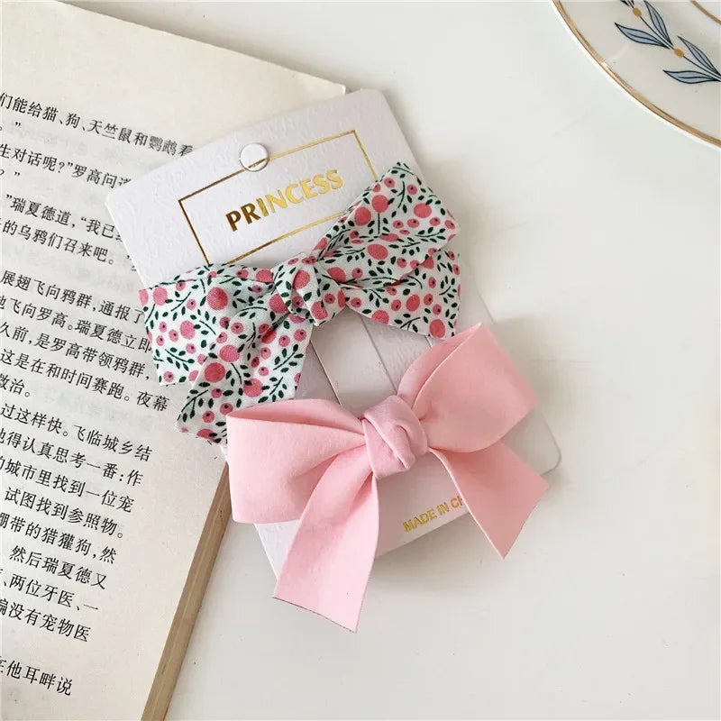 2Pcs Satin/Mesh Bow Hairpins for Dogs – Cute Fabric Hair Clips for Teddy, Poodle, and Small Pet Grooming Accessories