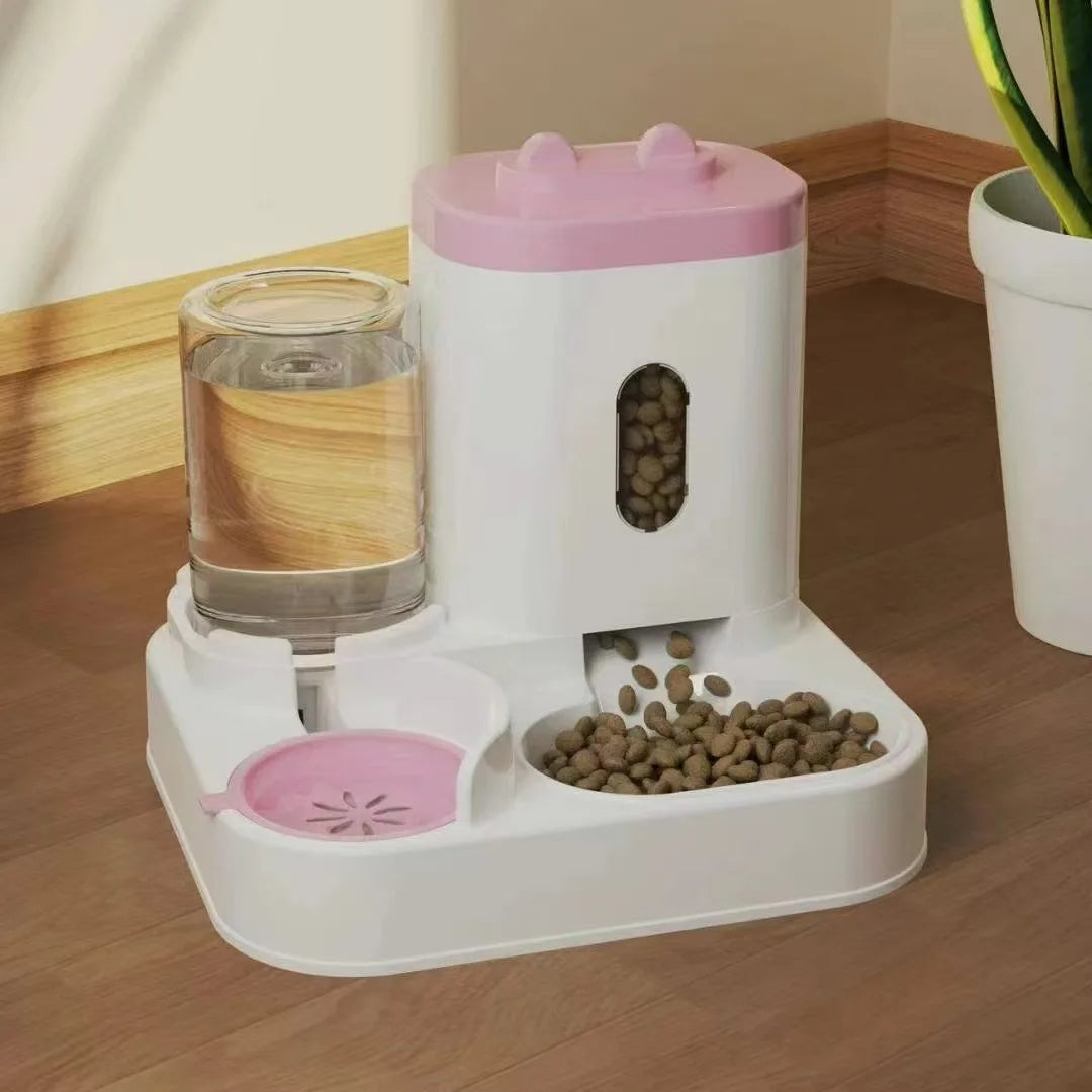 Automatic Pet Feeder with Water Fountain – Large Capacity Raised Food Bowl for Cats and Dogs
