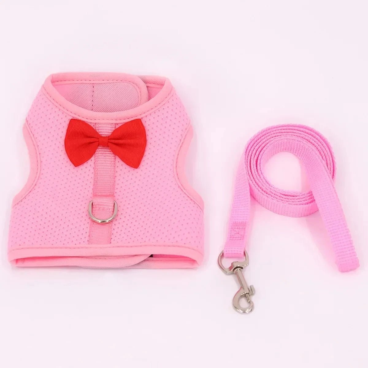 Breathable Mesh Pet Harness Set for Rabbits, Guinea Pigs, and Small Animals – Adjustable Chest and Back Vest with Leash