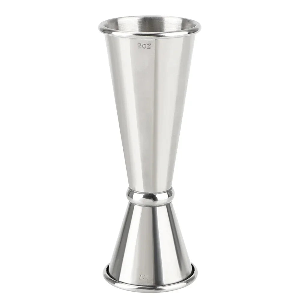 2PCS Stainless Steel Cocktail Measuring Jiggers – 30ml/60ml Double-Sided Spirit Measure Cups for Bartending, Home Bar, and Kitchen Use