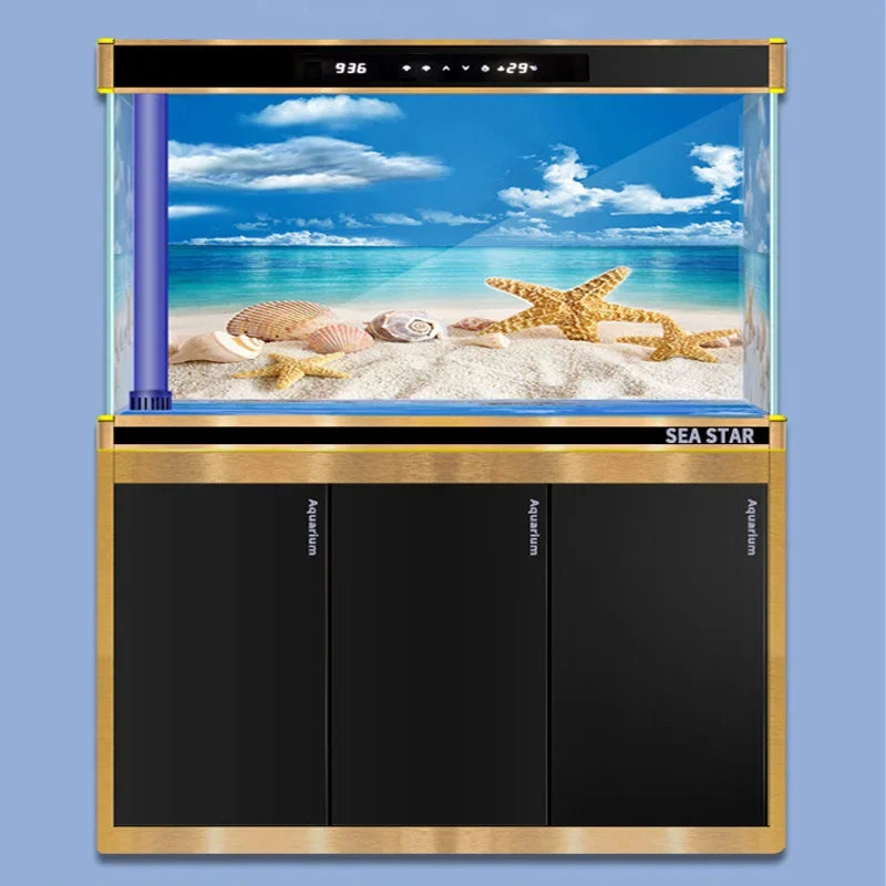 3D Aquarium Background Sticker – Double-Sided Fish Tank Landscape Poster – Ocean Plant Aquascape Waterproof Wallpaper Décor