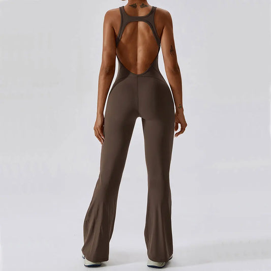 Women's One-Piece Sleeveless Yoga Jumpsuit – Seamless Butt-Lifting Fitness Bodysuit for Activewear & Workout